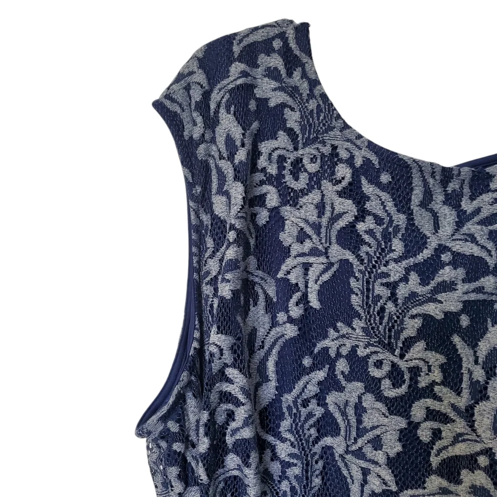 NWT Sabrina Blue Women's Dress Sleeveless Lace Size 26W - Picture 7 of 15